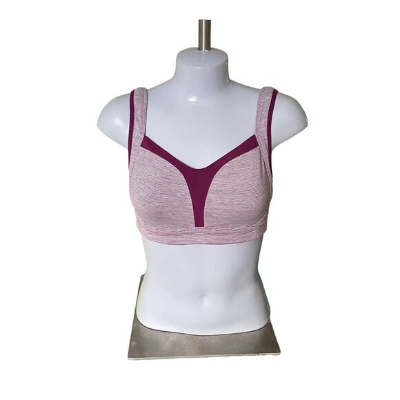 Lululemon TaTa Tamer Bra 32 AB Wine stripe - Picture 2 of 10